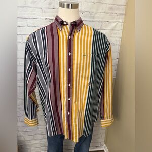 Vintage Tommy Hilfiger Size XL Cotton Striped‎ Long Sleeve Button Down Shirt Y2K